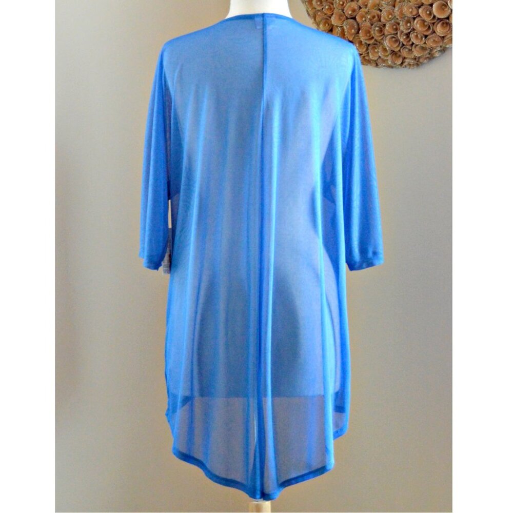 💲Sale 3/$15 - LuLaRoe Lindsay Blue Sheer Oversized Kimono Top Coverup Size S - Picture 2 of 3